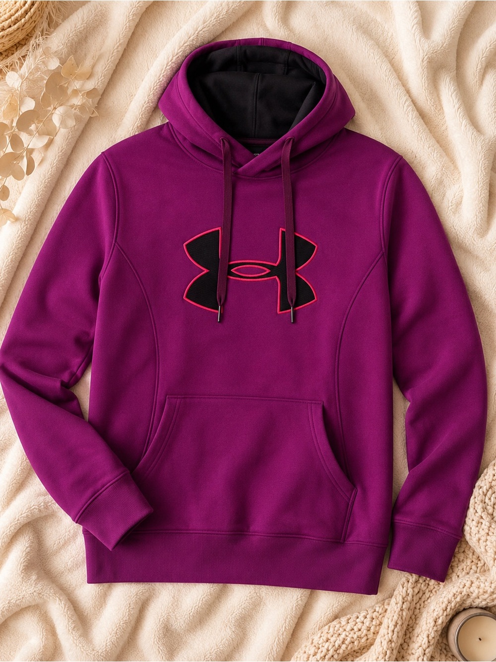 Under Armour Men's Purple Pullover Hoodie with Logo